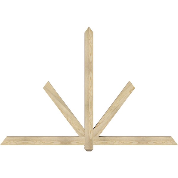 Ekena Millwork Kennewick Rough Sawn Timber Gable Bracket, Douglas Fir, 84"W x 56"H x 4"D x 4"F, 16/12 Pitch GBW084X56X0404KEN00RDF - main
